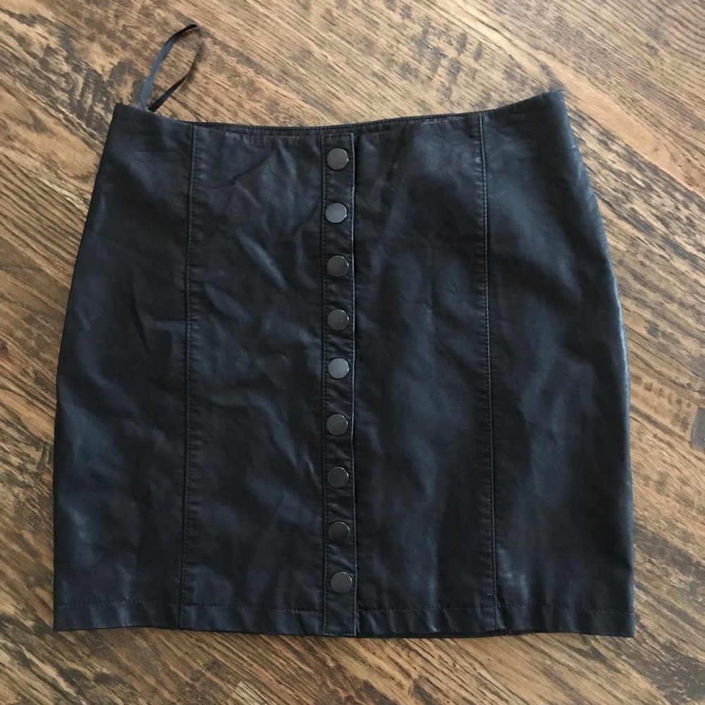 FREE PEOPLE VEGAN LEATHER SKIRT